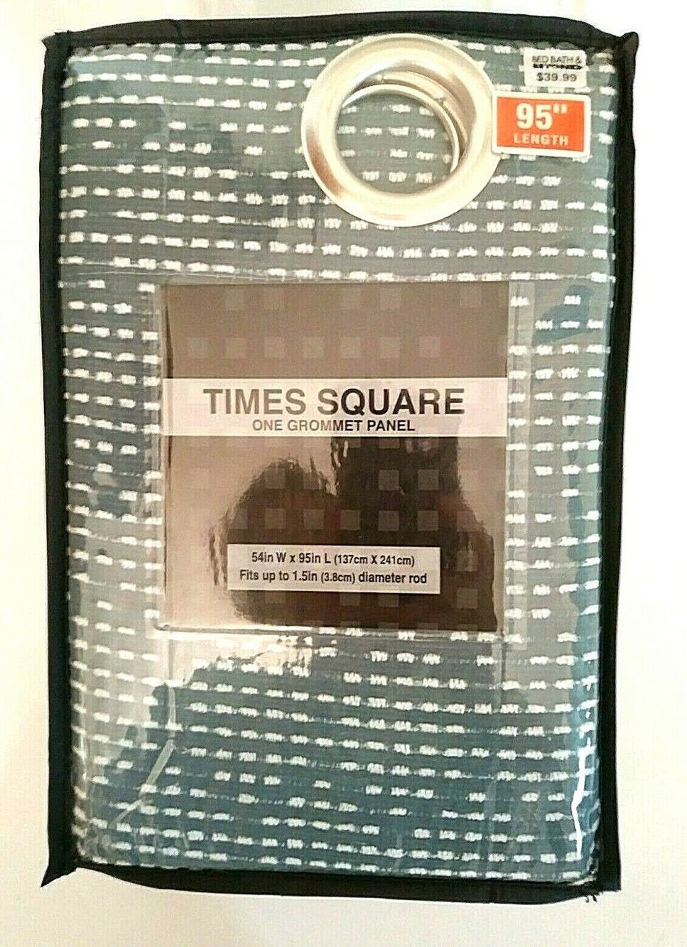Grommet Curtain Panel 💚🪟Teal Green White 54x95 Times Square